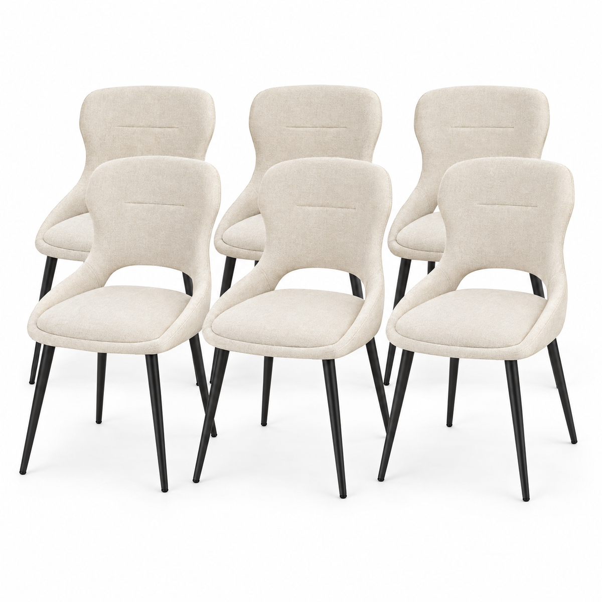 eetkamerstoelen set van 6 productfoto op neutrale achtergrond