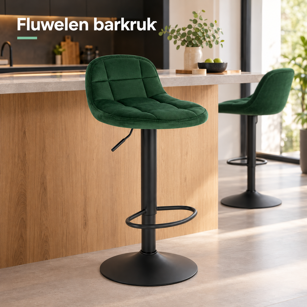 fluwelen barkruk in gebruik in een passende praktijksituatie