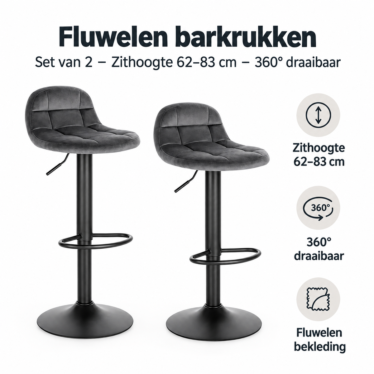 Belangrijkste voordelen en eigenschappen van fluwelen barkrukken