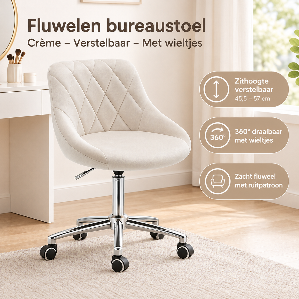 Praktische toepassing en keuzehulp voor fluwelen bureaustoel