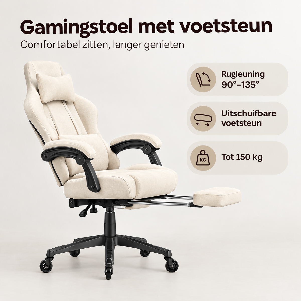 Belangrijkste voordelen en eigenschappen van gamingstoel met voetsteun