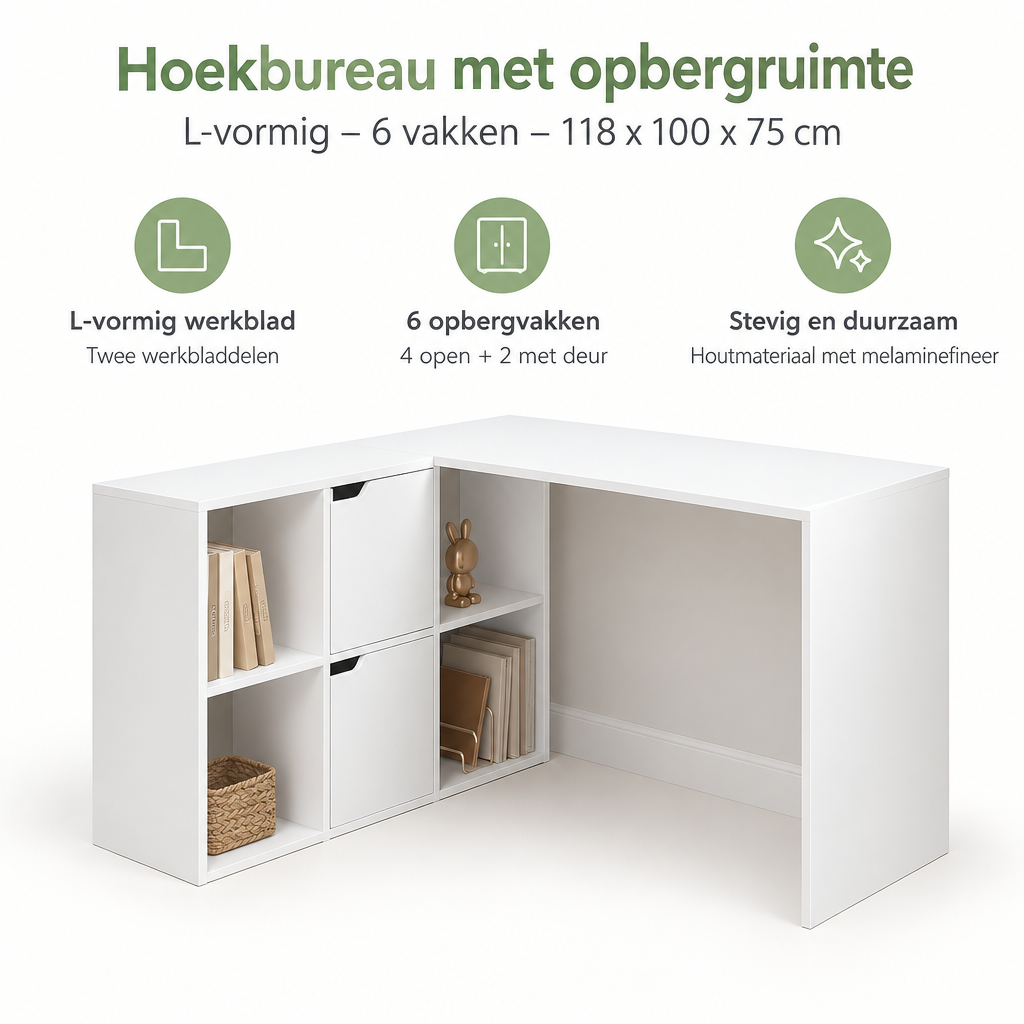 Belangrijkste voordelen en eigenschappen van hoekbureau met opbergruimte
