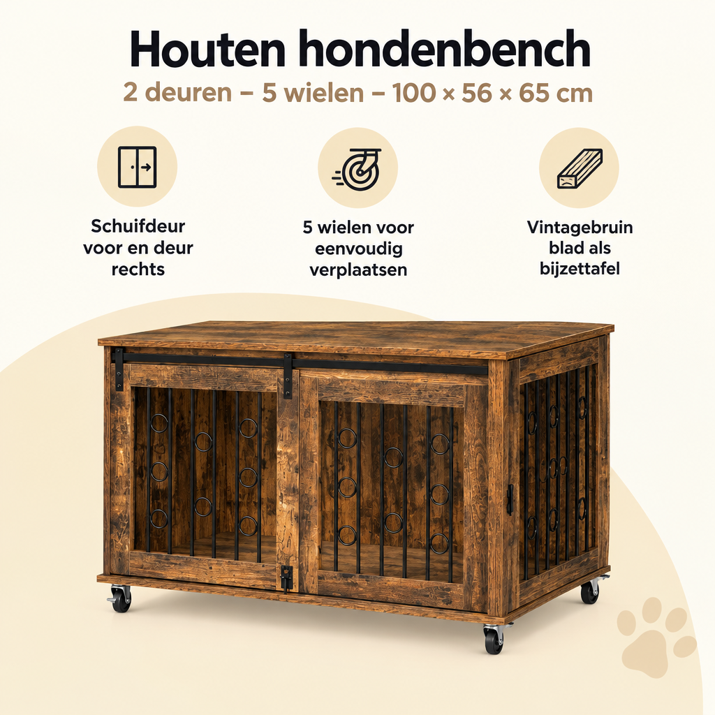 Belangrijkste voordelen en eigenschappen van houten hondenbench