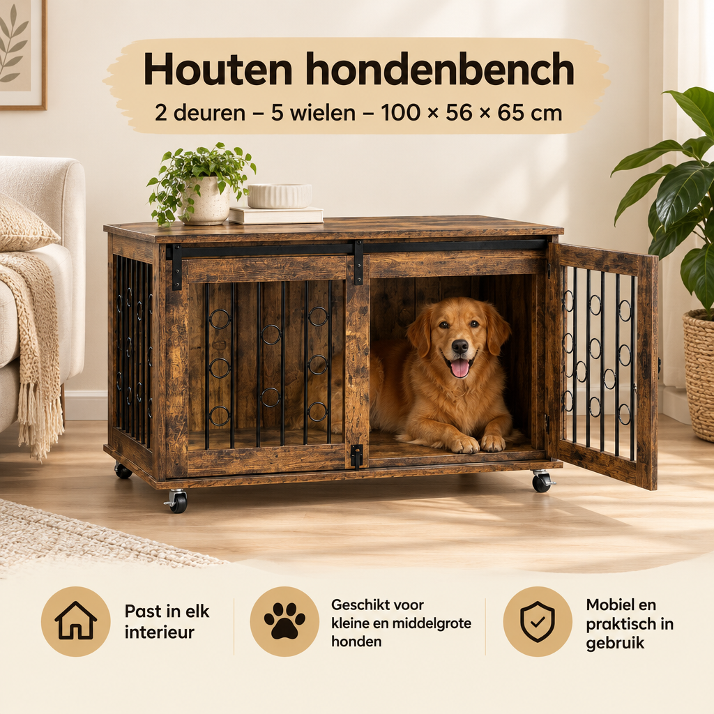 Praktische toepassing en keuzehulp voor houten hondenbench