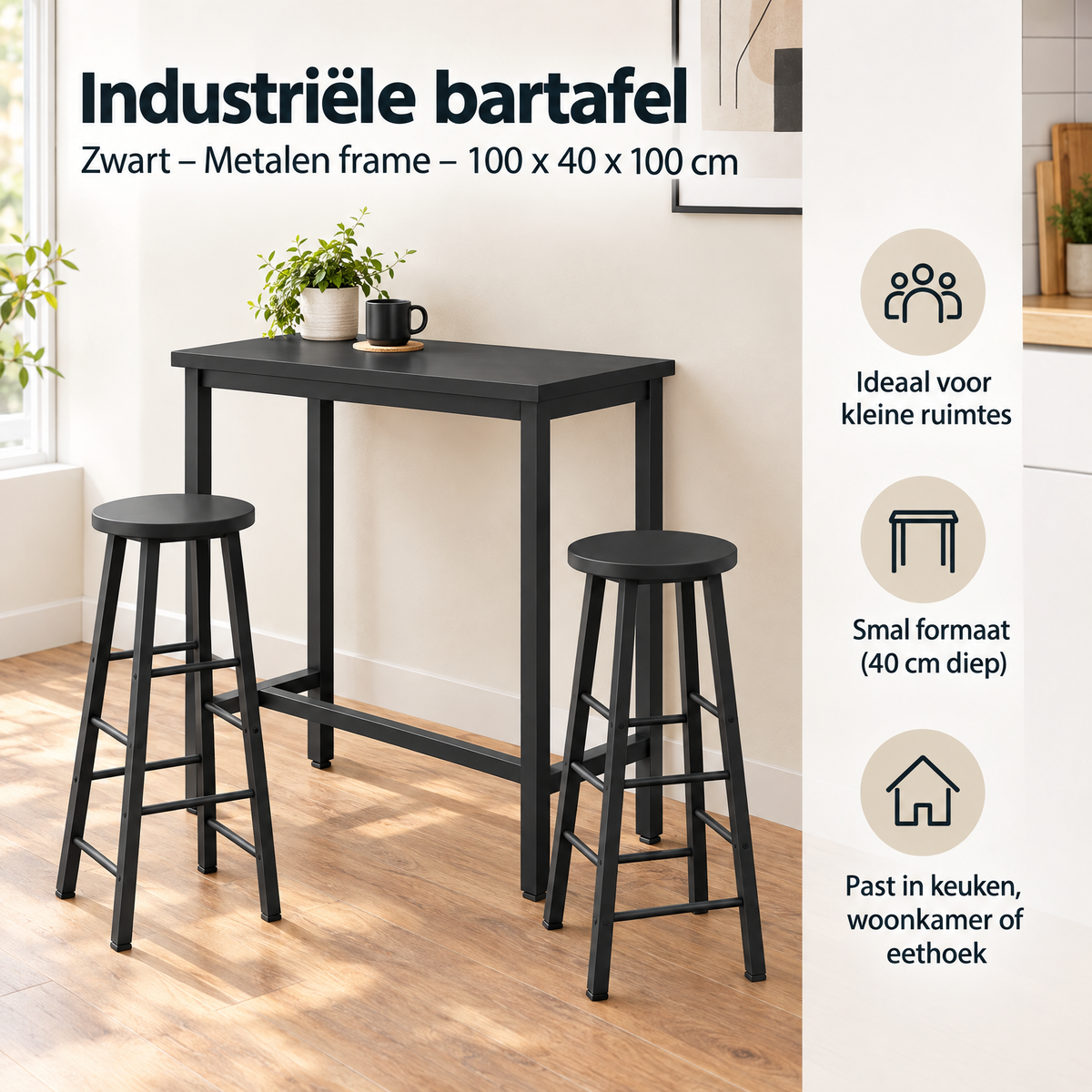 Praktische toepassing en keuzehulp voor industriële bartafel