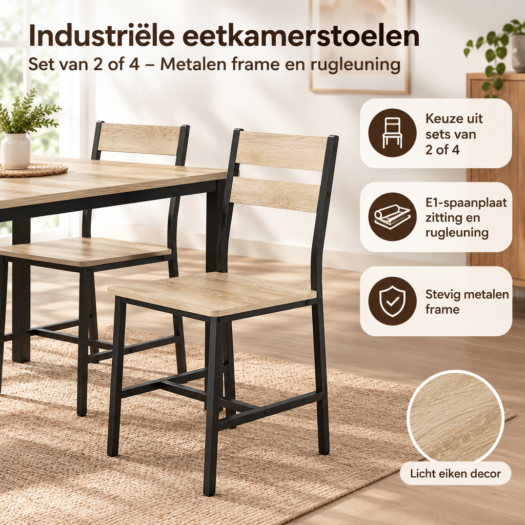 Praktische toepassing en keuzehulp voor industriële eetkamerstoelen