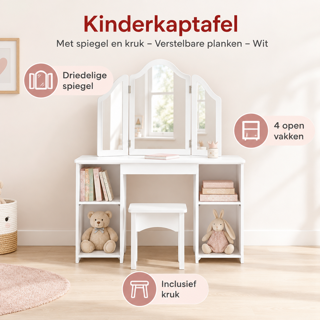 Belangrijkste voordelen en eigenschappen van kinderkaptafel
