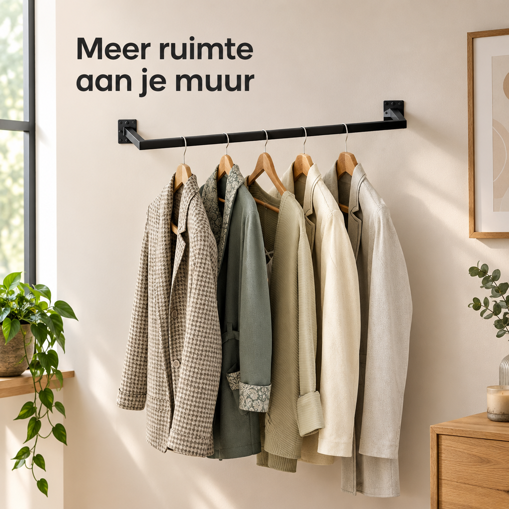 kledingstang wand in gebruik in een passende praktijksituatie