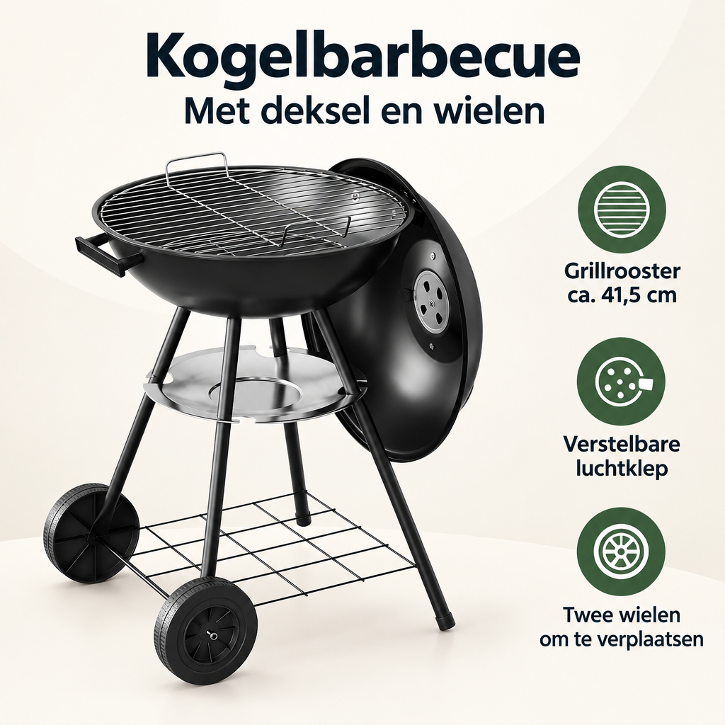 Overzicht van kogelbarbecue met de belangrijkste productvoordelen