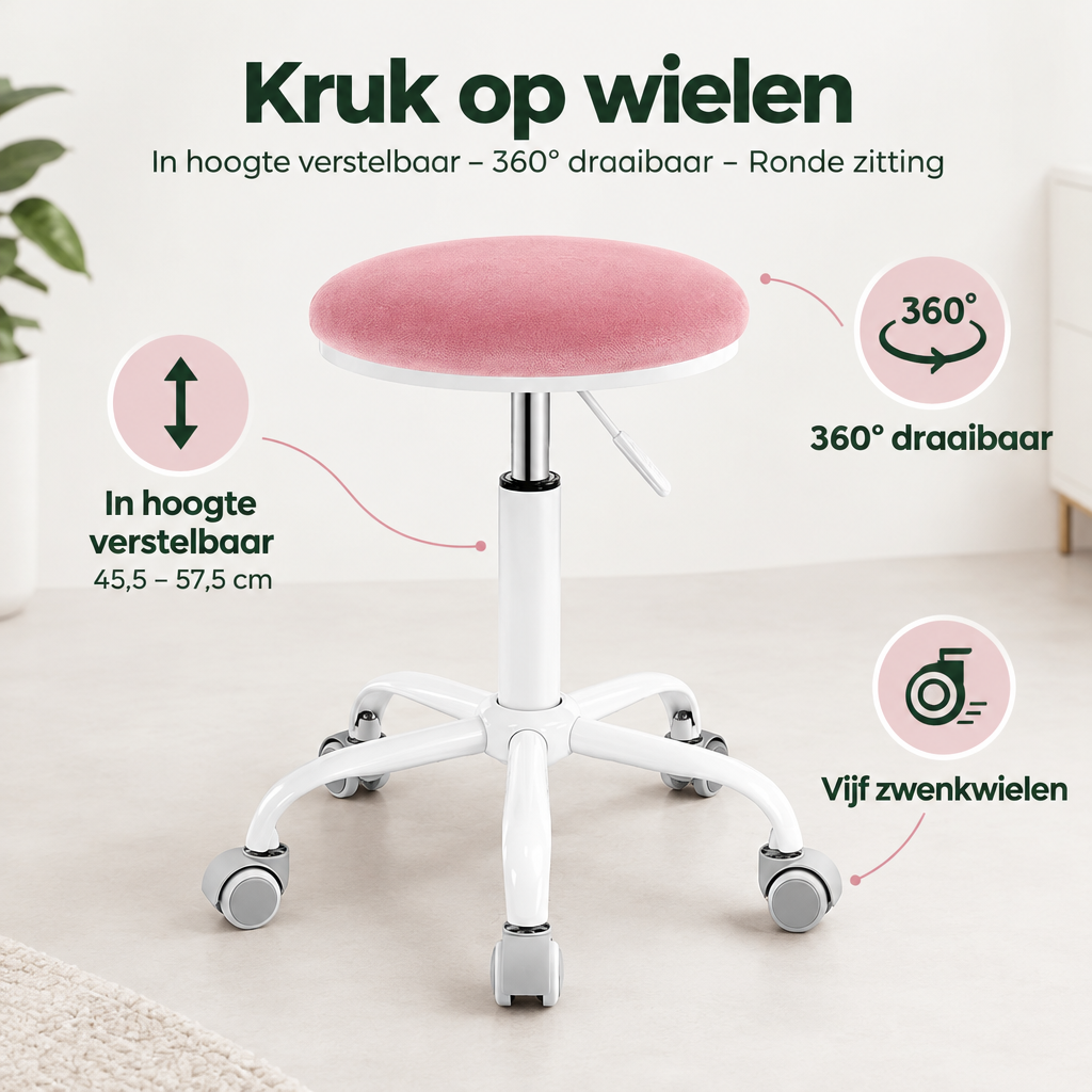 Belangrijkste voordelen en eigenschappen van kruk op wielen