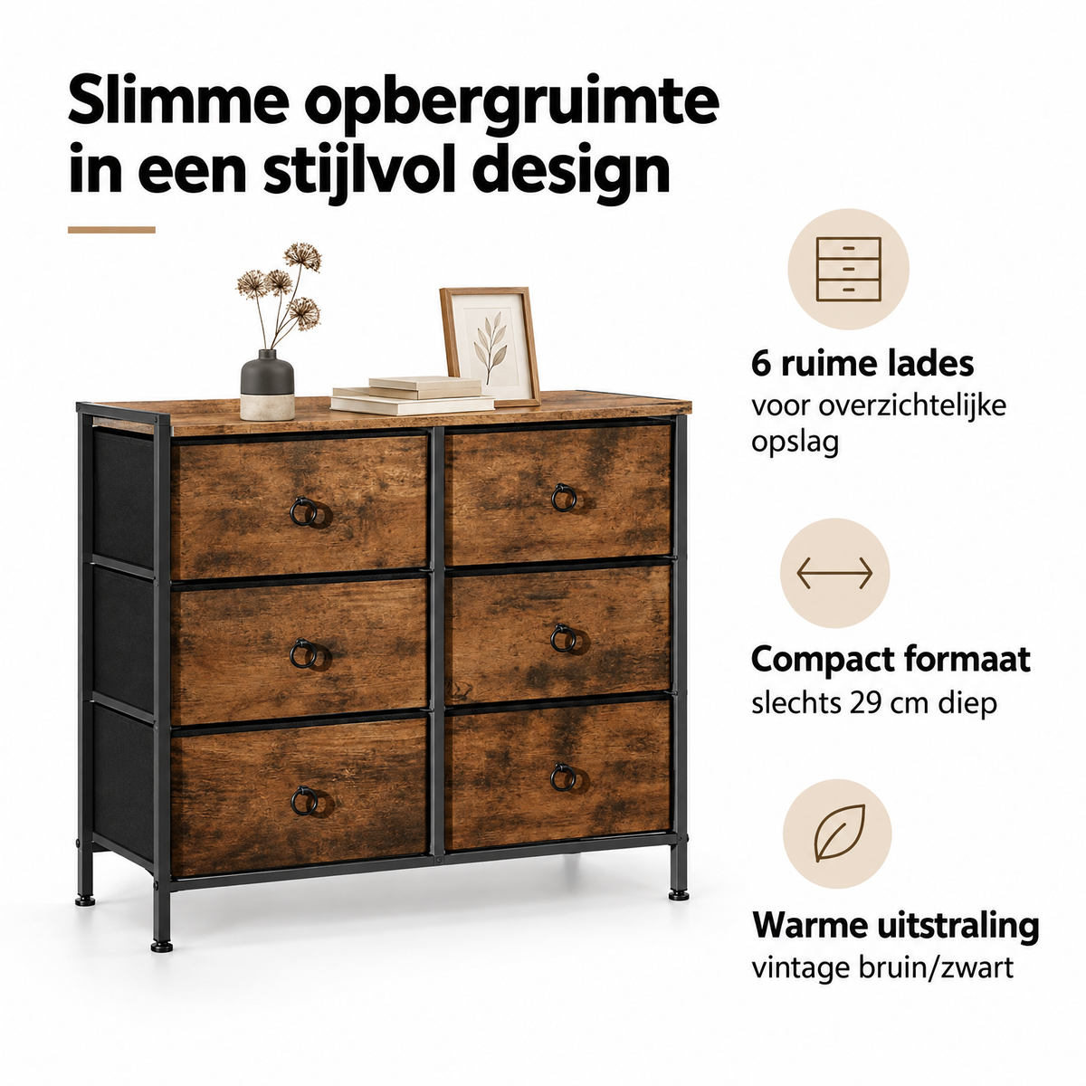 Belangrijkste voordelen en eigenschappen van ladekast met stoffen lades