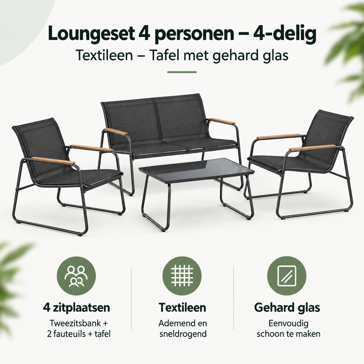 Belangrijkste voordelen en eigenschappen van loungeset 4 personen