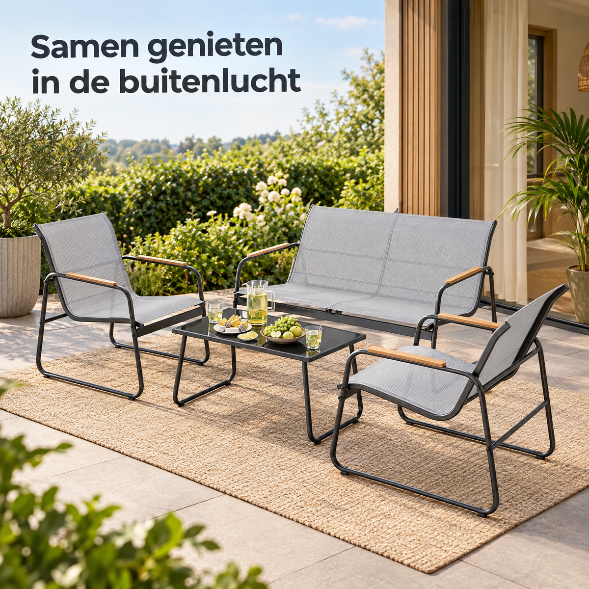 loungeset 4 personen in gebruik in een passende praktijksituatie