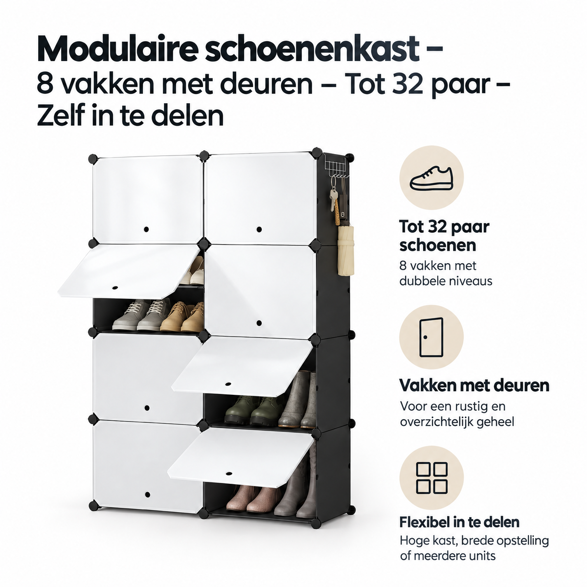 Belangrijkste voordelen en eigenschappen van modulaire schoenenkast