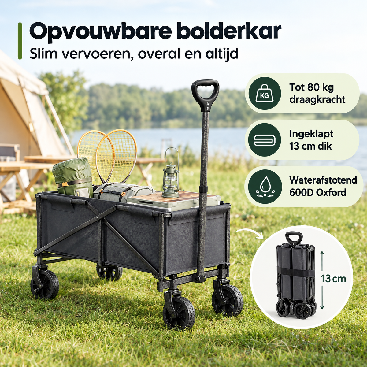 Praktische toepassing en keuzehulp voor opvouwbare bolderkar