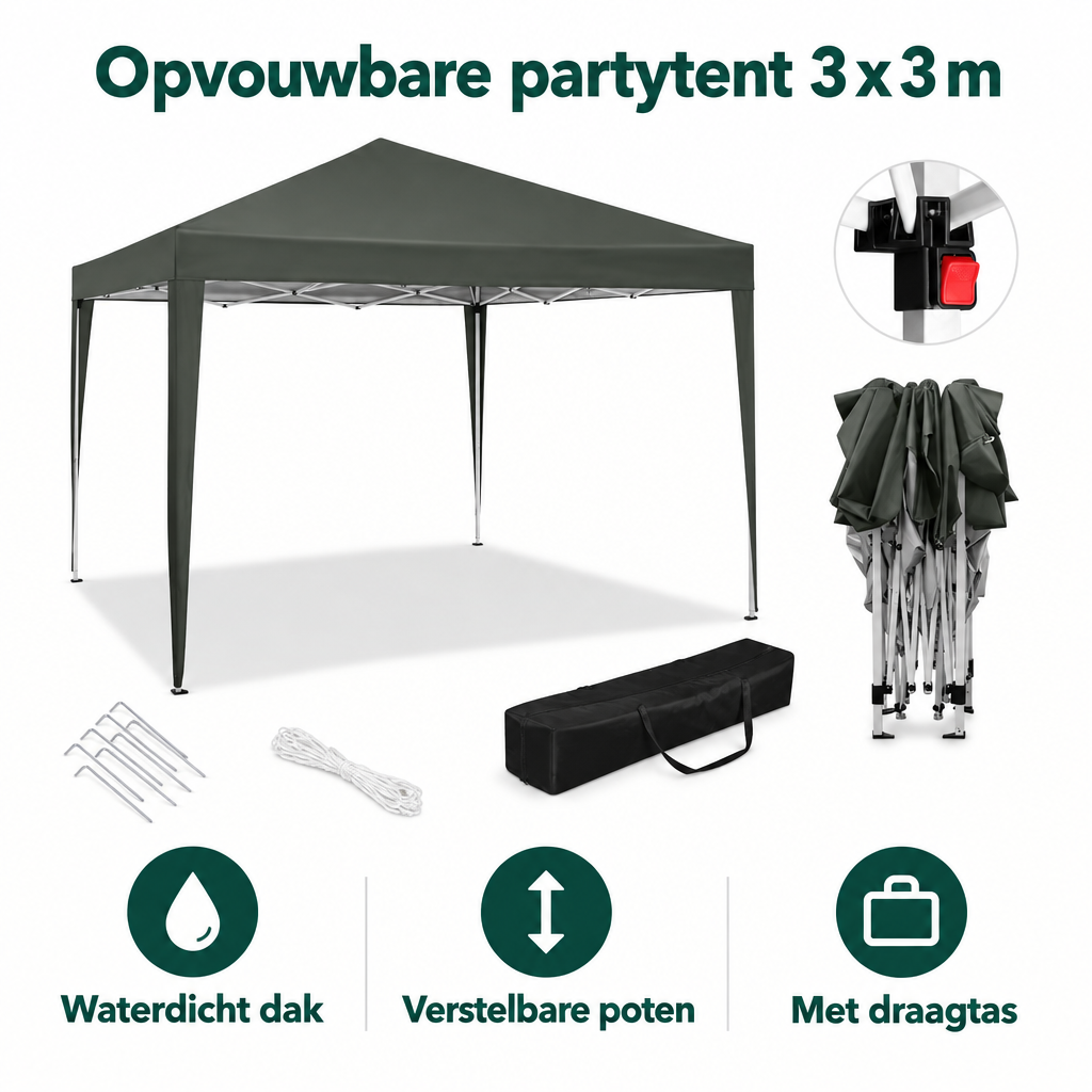 Belangrijkste voordelen en eigenschappen van opvouwbare partytent 3x3