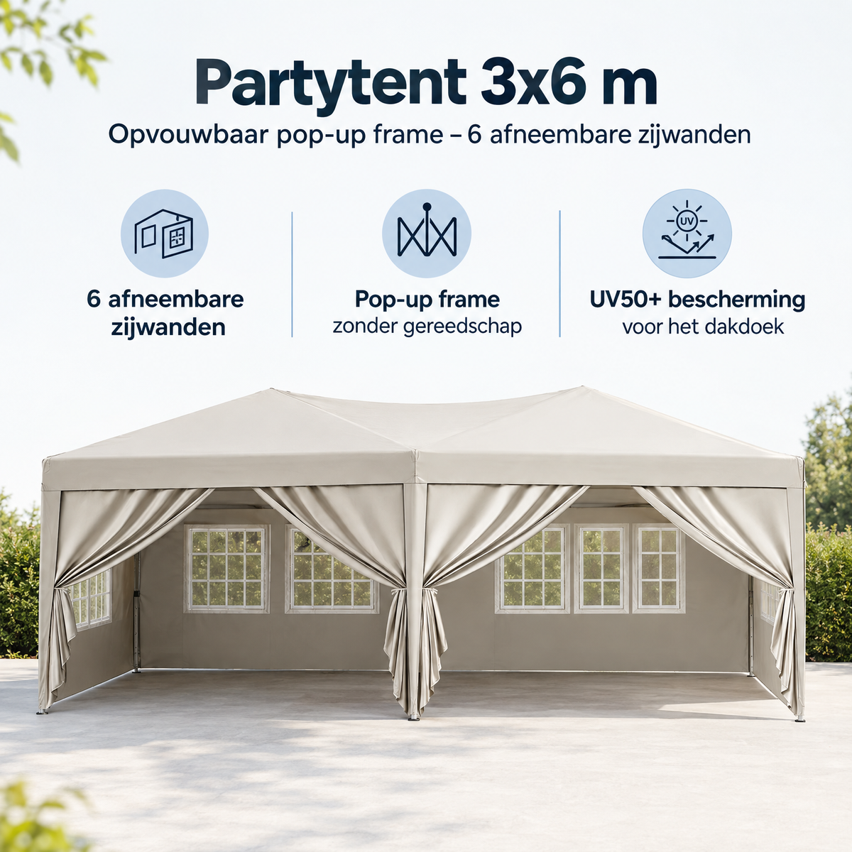 Belangrijkste voordelen en eigenschappen van partytent 3x6