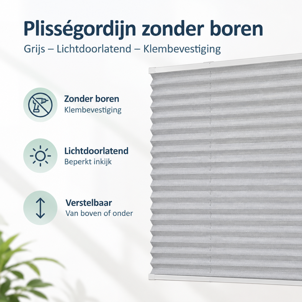 Belangrijkste voordelen en eigenschappen van plisségordijn zonder boren