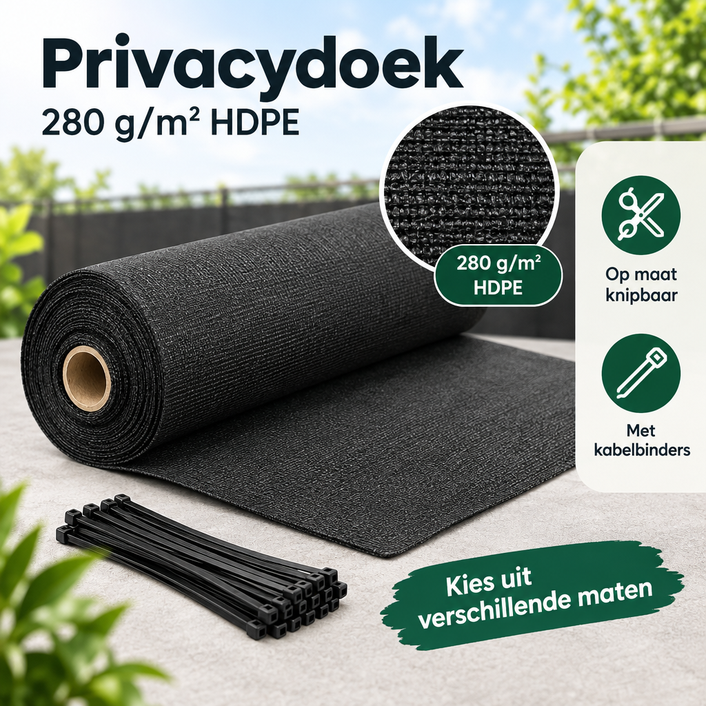 Afmetingen en productspecificaties van privacydoek