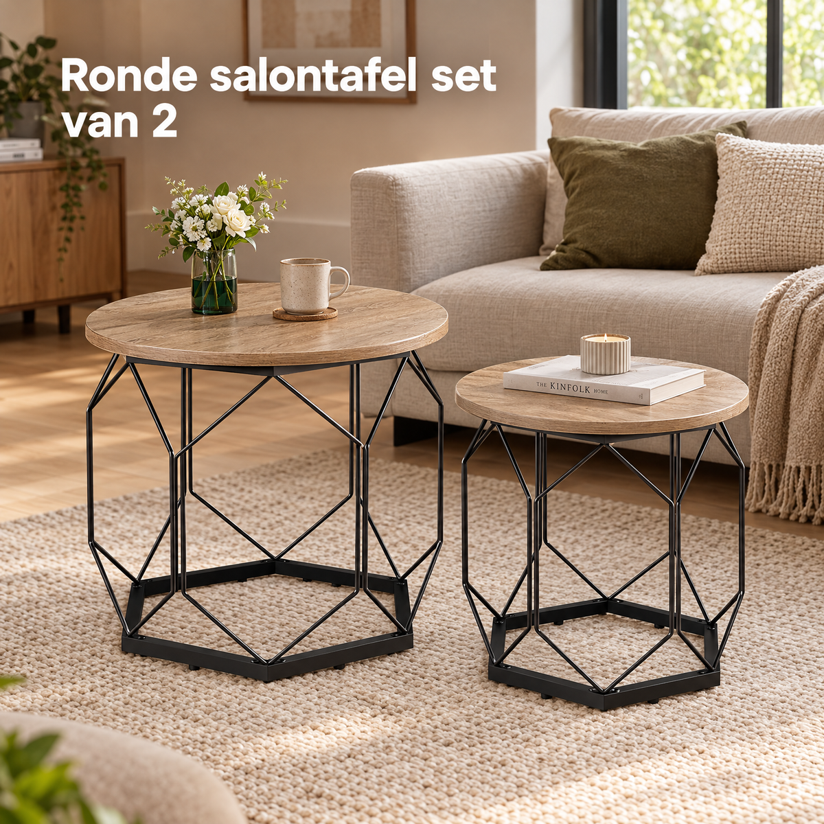 ronde salontafel set van 2 in gebruik in een passende praktijksituatie