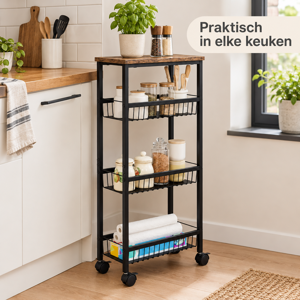 smalle keukentrolley in gebruik in een passende praktijksituatie