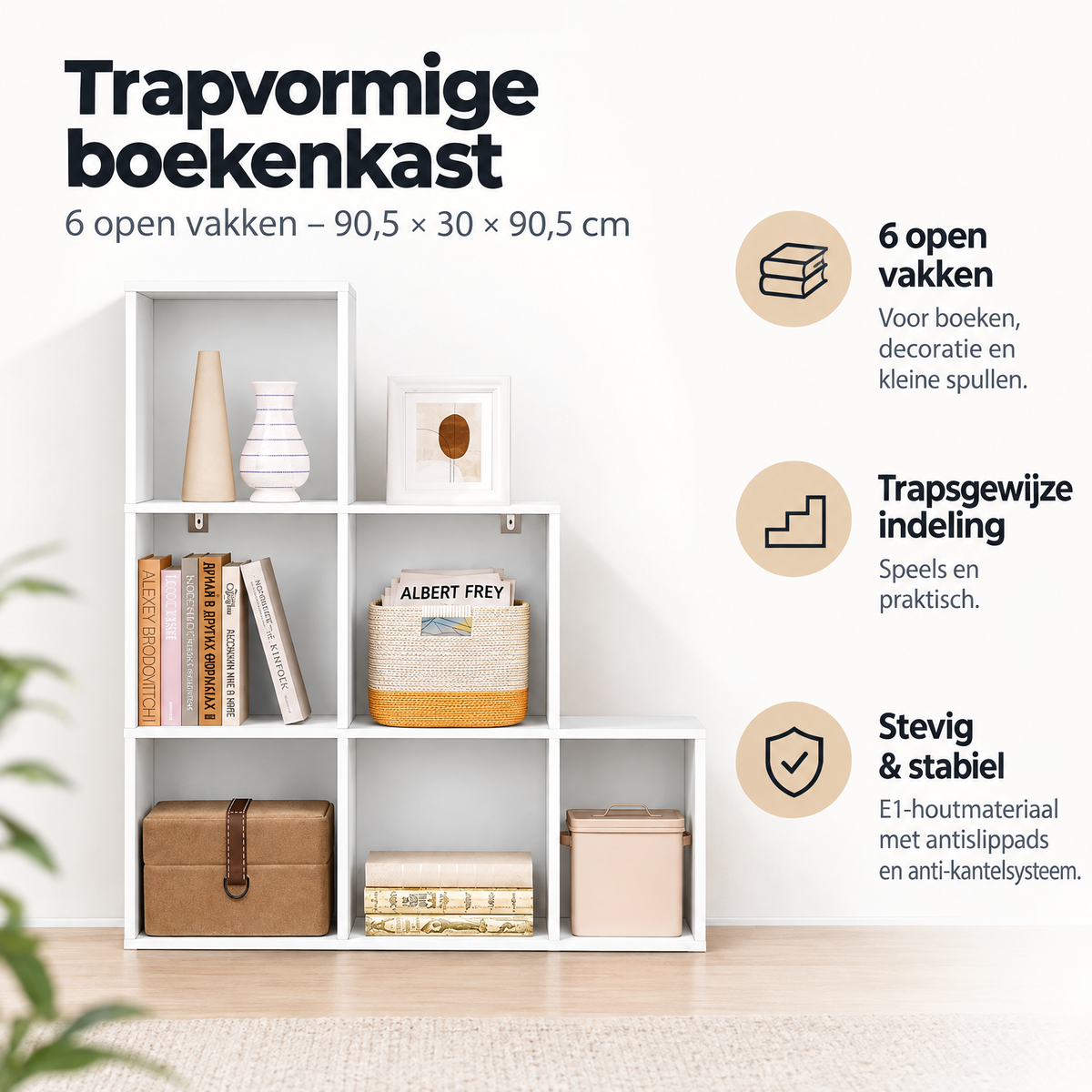 Belangrijkste voordelen en eigenschappen van trapvormige boekenkast