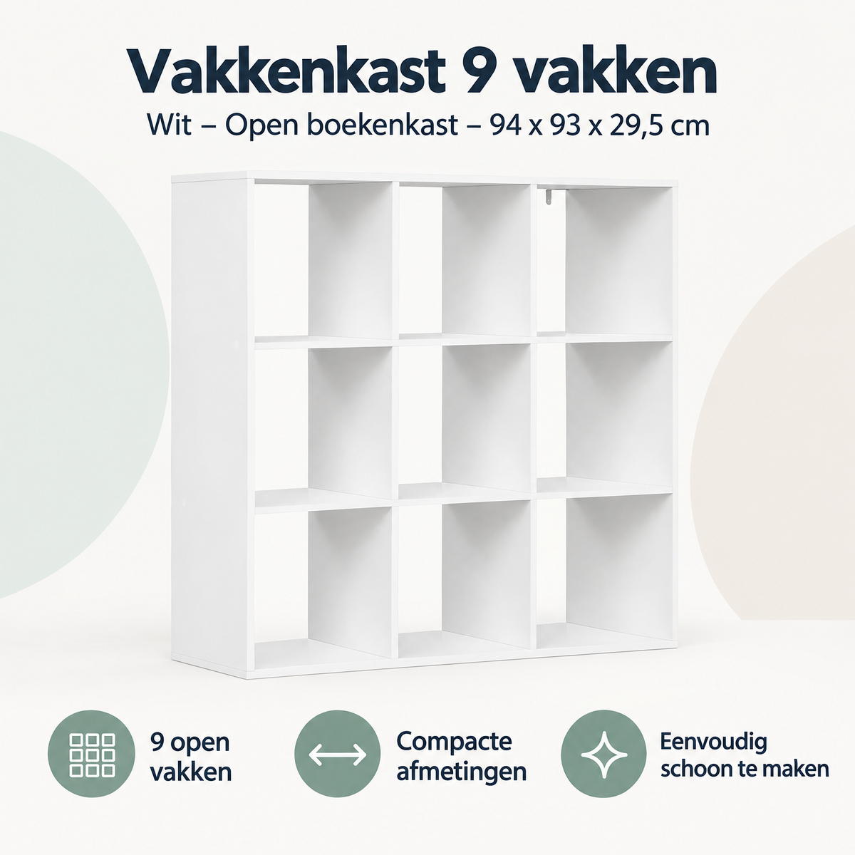 Overzicht van vakkenkast 9 vakken met de belangrijkste productvoordelen