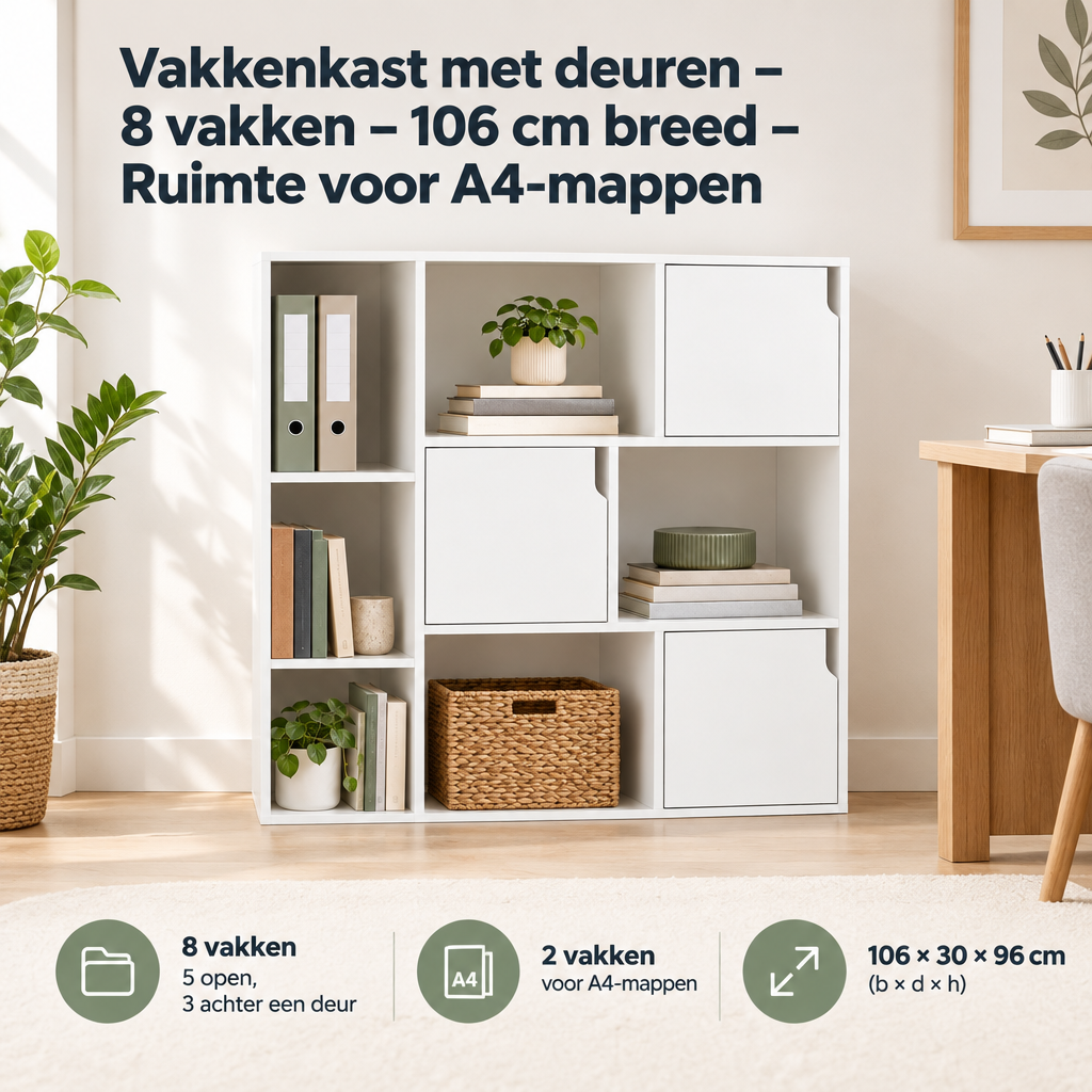 Praktische toepassing en keuzehulp voor vakkenkast met deuren