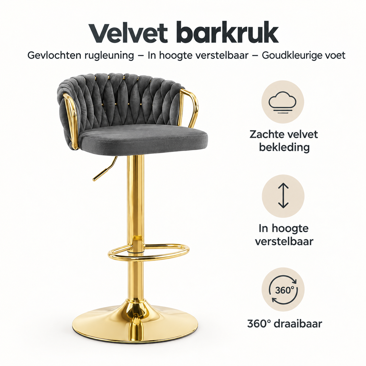 Belangrijkste voordelen en eigenschappen van velvet barkruk