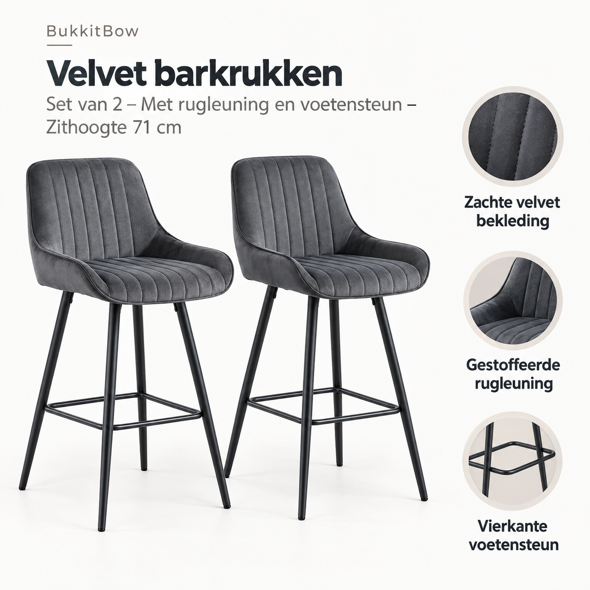 Belangrijkste voordelen en eigenschappen van velvet barkrukken