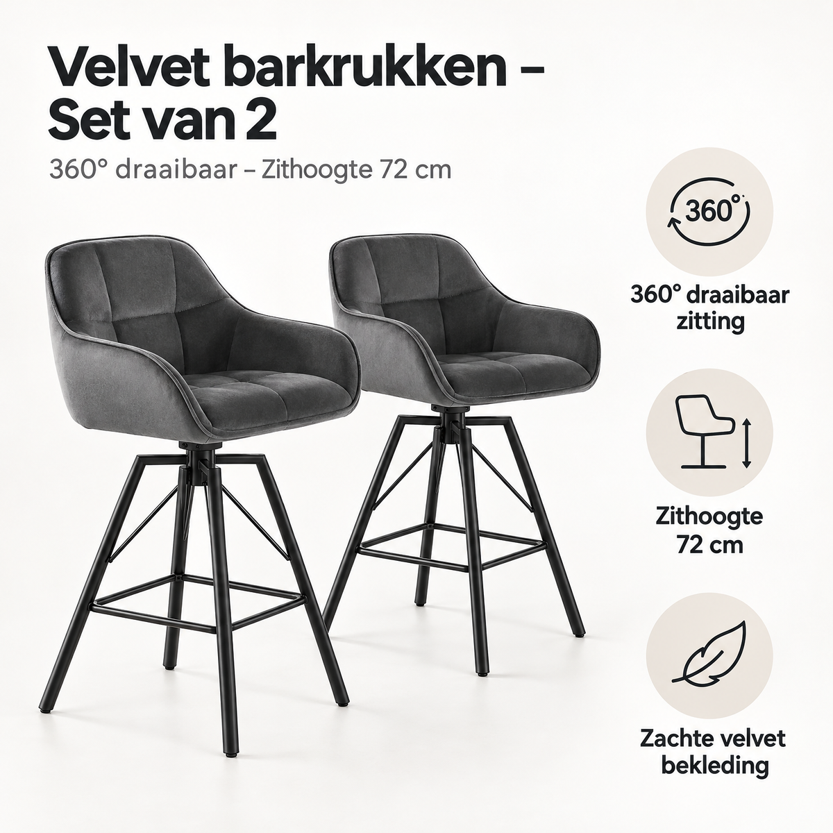 Belangrijkste voordelen en eigenschappen van velvet barkrukken