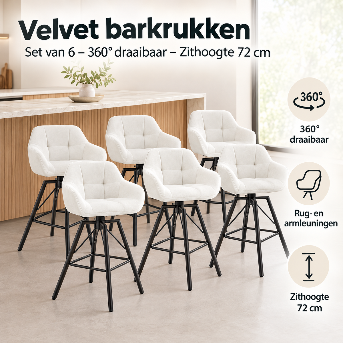 Praktische toepassing en keuzehulp voor velvet barkrukken