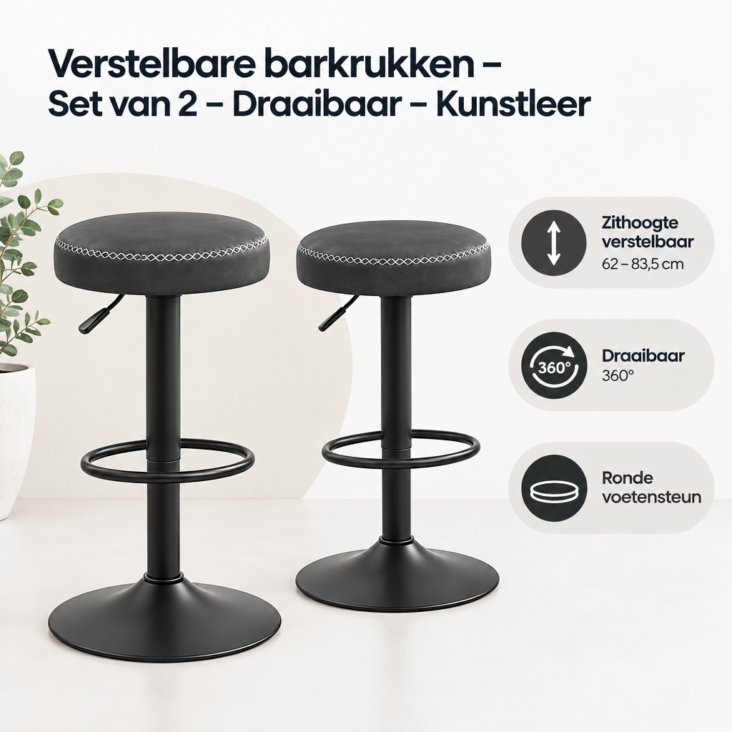 Belangrijkste voordelen en eigenschappen van verstelbare barkrukken set van 2