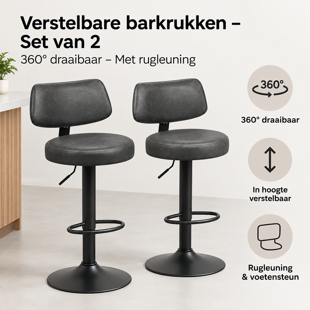 Belangrijkste voordelen en eigenschappen van verstelbare barkrukken set van 2
