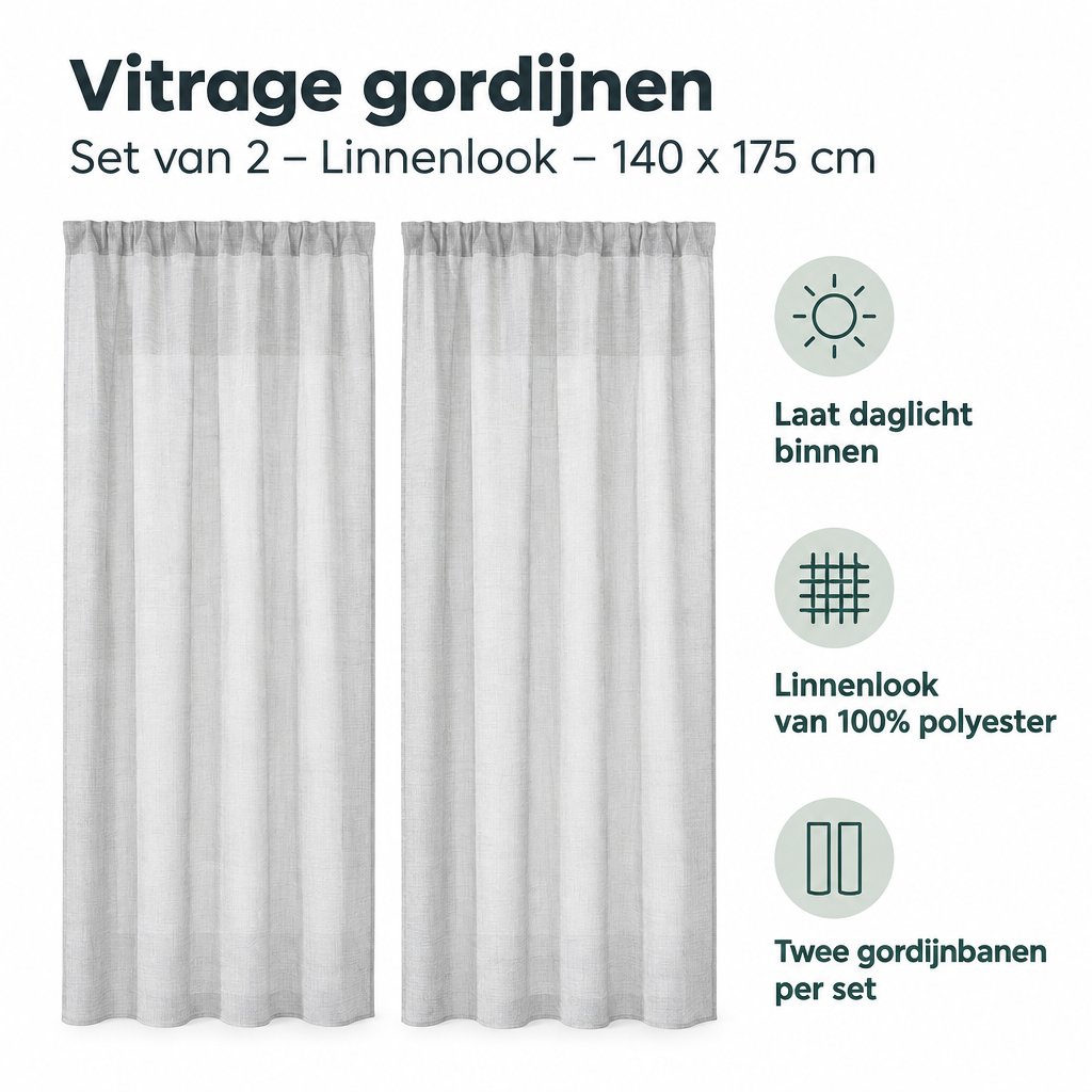 Belangrijkste voordelen en eigenschappen van vitrage gordijnen