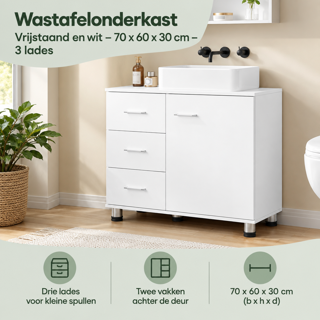 Praktische toepassing en keuzehulp voor wastafelonderkast
