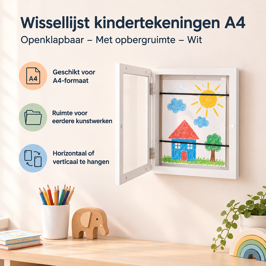 Praktische toepassing en keuzehulp voor wissellijst kindertekeningen A4