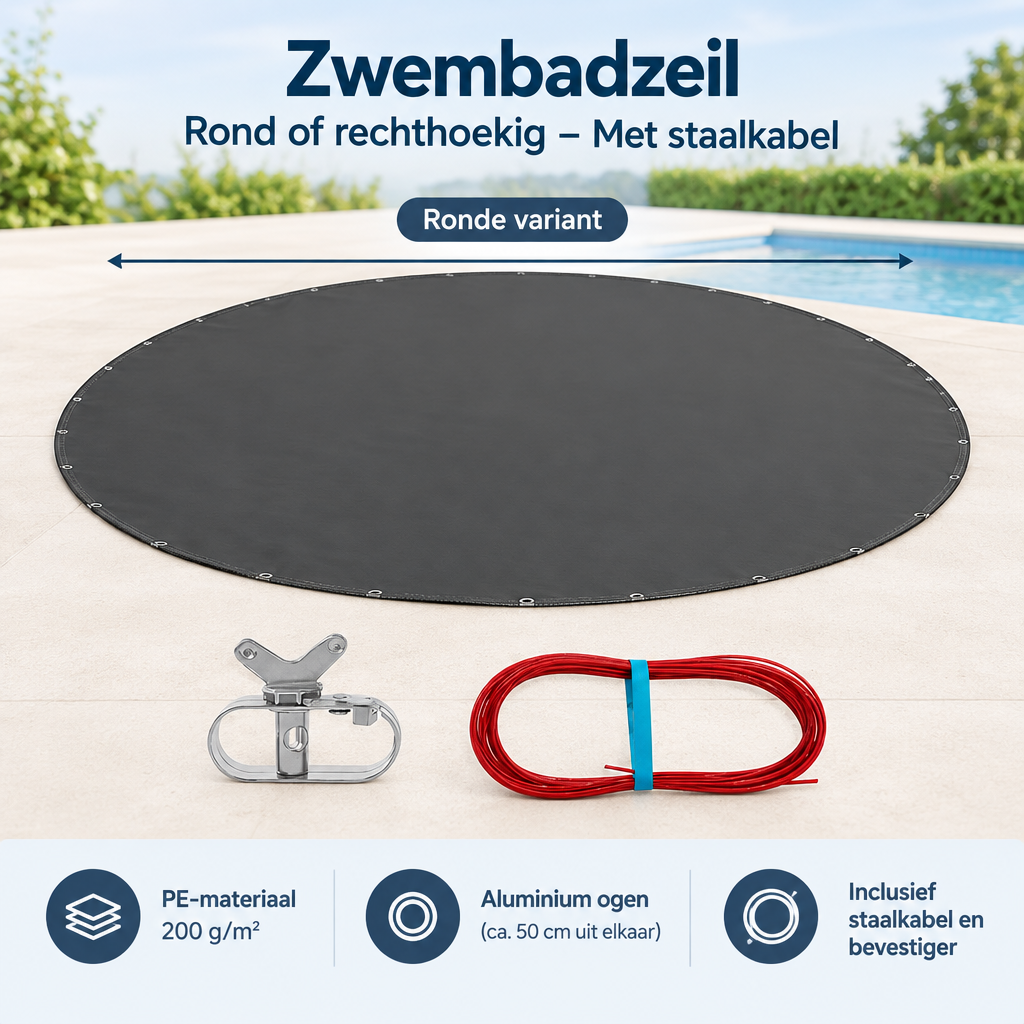 Afmetingen en productspecificaties van zwembadzeil