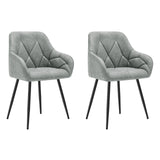 Eetkamerstoelen met armleuningen – Set van 2 – Metalen poten – Zithoogte 50,5 cm
