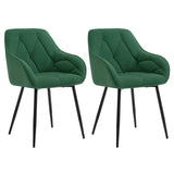 Eetkamerstoelen met armleuningen – Set van 2 – Metalen poten – Zithoogte 50,5 cm