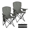 Opvouwbare campingstoelen – Set van 2 – Met bekerhouder en koelvak – Inclusief draagtassen