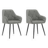 Eetkamerstoelen met armleuningen – Set van 2 – Metalen poten – Zithoogte 50,5 cm
