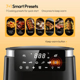 LLIVEKIT 5.5 L Air Fryer with Keep Warm Function 7 Cooking Programmes Viewing Window Interior Light Energy Efficient Oil Free for Kitchen