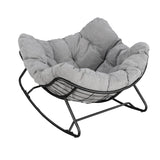 Eivormige schommelstoel – Met kussen – Metalen frame – Tot 150 kg