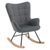 Gestoffeerde schommelstoel – Velours bekleding – Hoge rugleuning – Houten schommelsledes