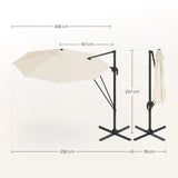 Zweefparasol 3 meter – Rond – 360° draaibaar – 5 kantelstanden