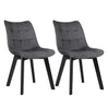 Fluwelen eetkamerstoelen – Set van 2 – Houten poten – Zithoogte 46,5 cm