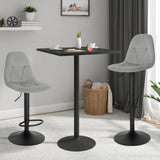 EUGAD 2PCS/SET 360° Swivel Bistro Stools High Chair Velvet Bar Stools with Backrest Height-Adjustable Counter Stools for Home Kitchen Bar