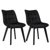 Fluwelen eetkamerstoelen – Set van 2 – Houten poten – Zithoogte 46,5 cm