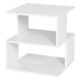 Wit nachtkastje – 2 open vakken – 40 x 43,5 x 40 cm